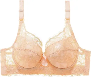 Women's Sexy Lace Push Up Bra Wireless Full Coverage T Shirt Bra No Underwire Lace Lift Bralette Comfort Seamless Bra