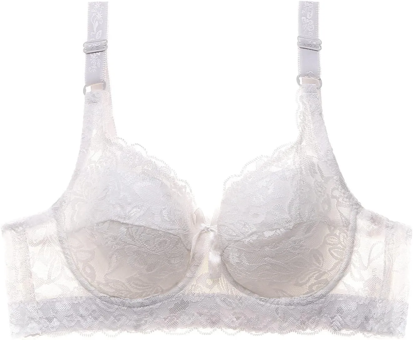 Women's Sexy Lace Push Up Bra Wireless Full Coverage T Shirt Bra No Underwire Lace Lift Bralette Comfort Seamless Bra