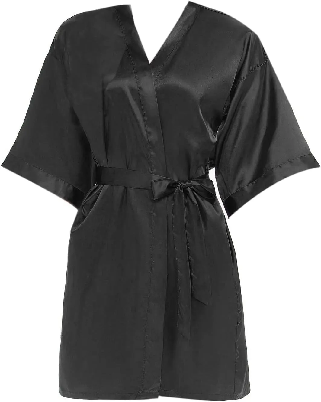 Women's Short Kimono Robe Silky Satin Bathrobe Bride Bridesmaids Getting Ready Sleepwear Leopard Print Nightgowns