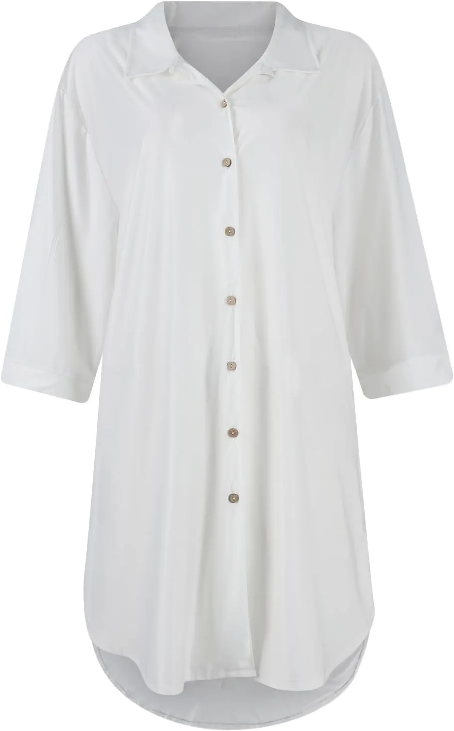 Womens Silk Satin Nightshirt Button Down Sleepshirt Half Sleeve Elegant Nightgown Solid Christmas Printed Sleepwear