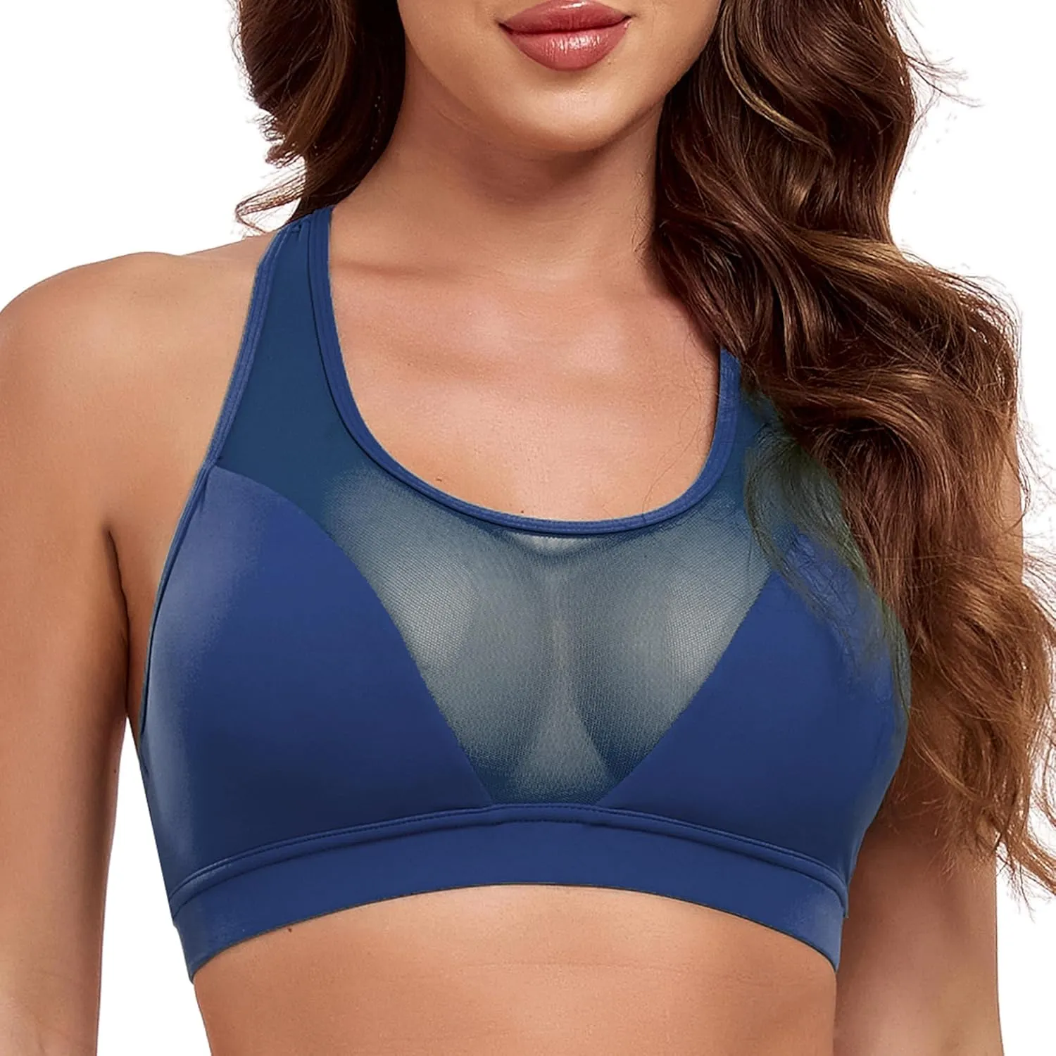 Women's Sports Bra Padded Underwear Sexy Top Athletic Running Sports Bra Mesh Workout Bra Yoga Bra