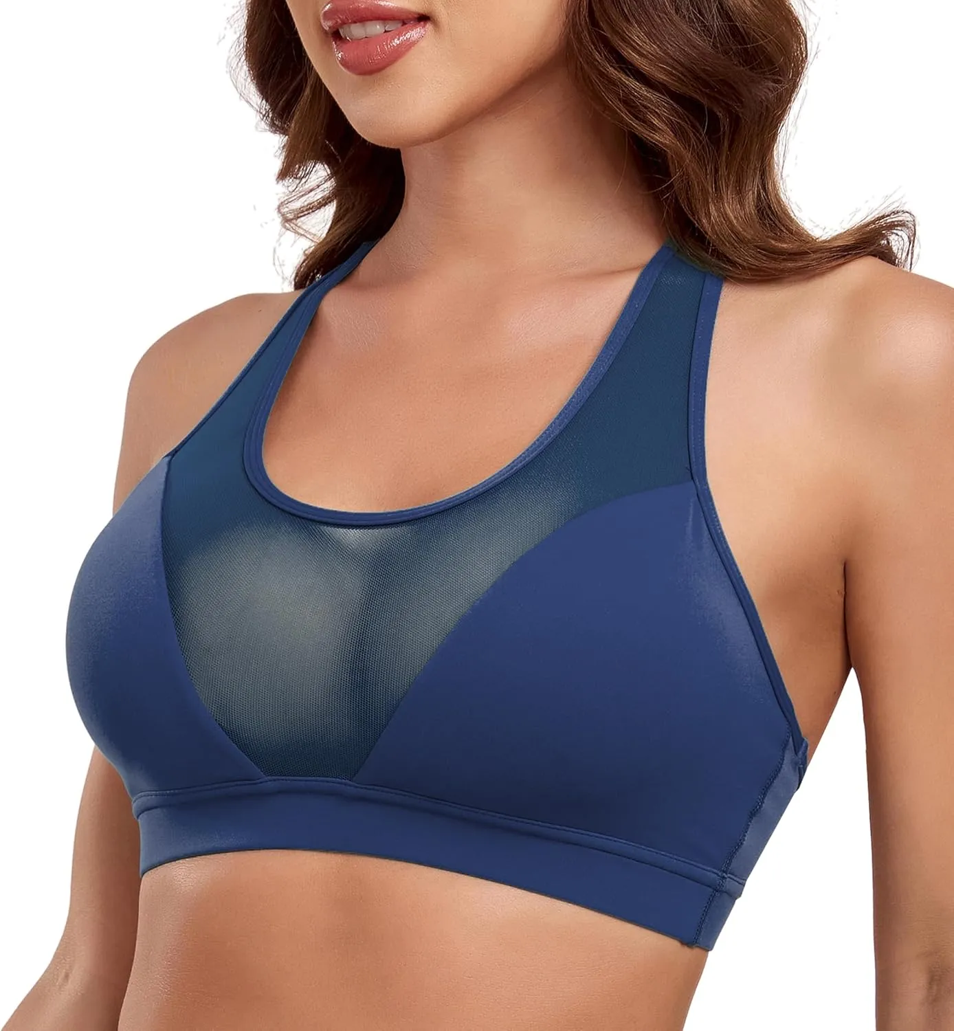 Women's Sports Bra Padded Underwear Sexy Top Athletic Running Sports Bra Mesh Workout Bra Yoga Bra