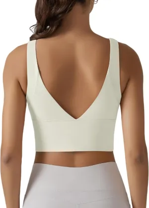 Women's Sports Bra,high Waist Yoga Bras for Women,V-Back Sports Bra with Padding,Suitable high Intensity Sports Bra