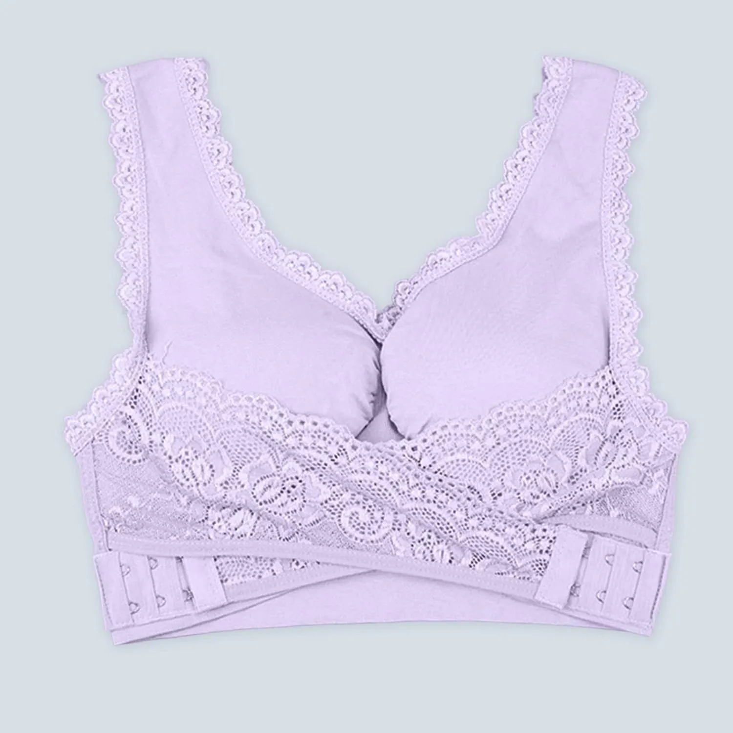 Women's Sports Bras Front Cross Side Buckle Lace Bras Wireless Push Up Seamless Bra Wireless Breathable Bralettes