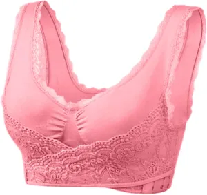 Women's Sports Bras Front Cross Side Buckle Lace Bras Wireless Push Up Seamless Bra Wireless Breathable Bralettes