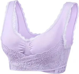 Women's Sports Bras Front Cross Side Buckle Lace Bras Wireless Push Up Seamless Bra Wireless Breathable Bralettes