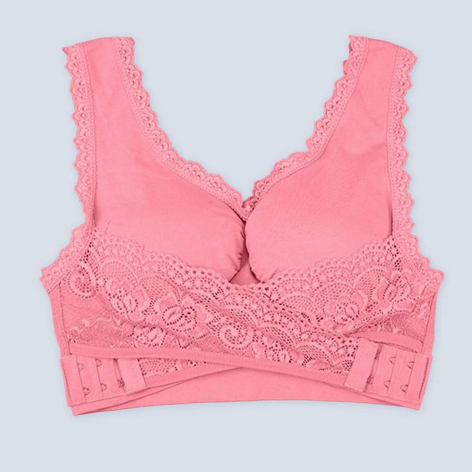 Women's Sports Bras Front Cross Side Buckle Lace Bras Wireless Push Up Seamless Bra Wireless Breathable Bralettes