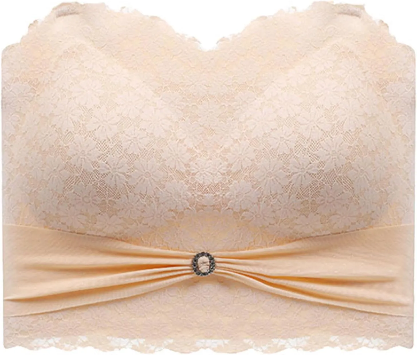 Women's Strapless Push Up Bra Slip Design for Large Bust Minimizes Appearance Slipping Sweetheart Womens Padded