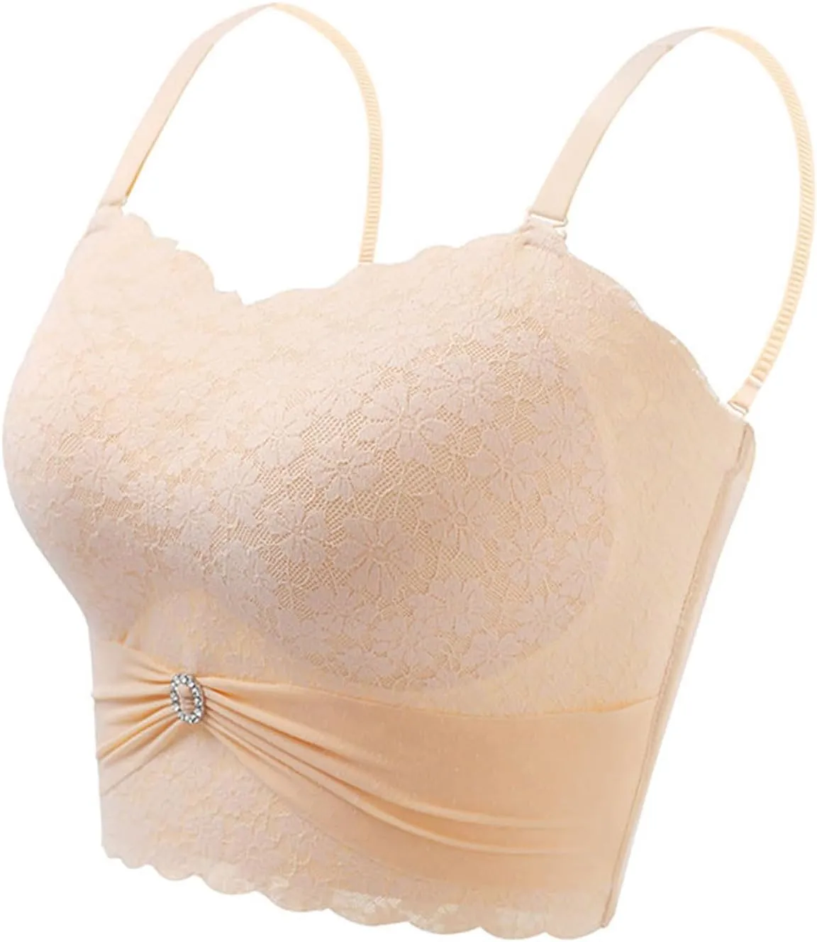 Women's Strapless Push Up Bra Slip Design for Large Bust Minimizes Appearance Slipping Sweetheart Womens Padded