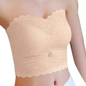 Women's Strapless Push Up Bra Slip Design for Large Bust Minimizes Appearance Slipping Sweetheart Womens Padded