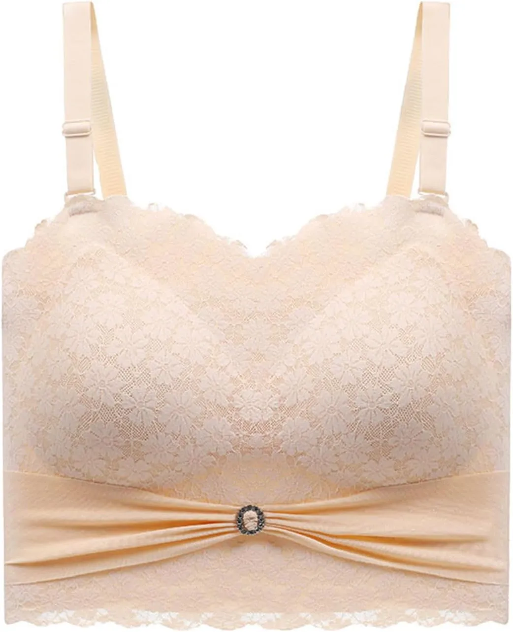 Women's Strapless Push Up Bra Slip Design for Large Bust Minimizes Appearance Slipping Sweetheart Womens Padded