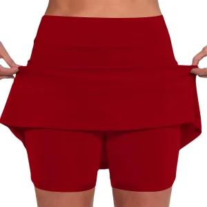Womens Summer Skorts with Pockets Tummy Control Plus Size Skorts for Women High Waist Athletic Skirt Casual Shorts