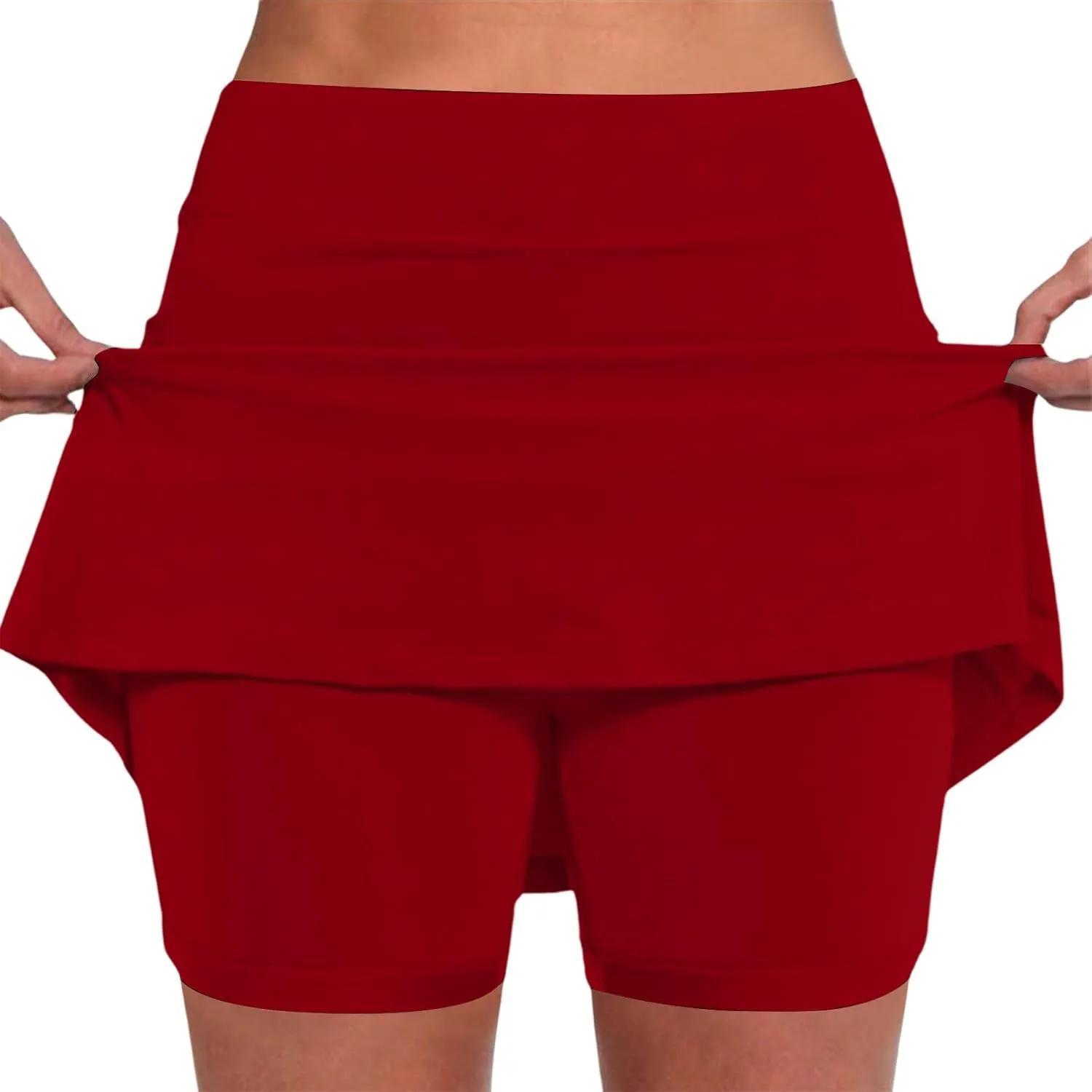 Womens Summer Skorts with Pockets Tummy Control Plus Size Skorts for Women High Waist Athletic Skirt Casual Shorts