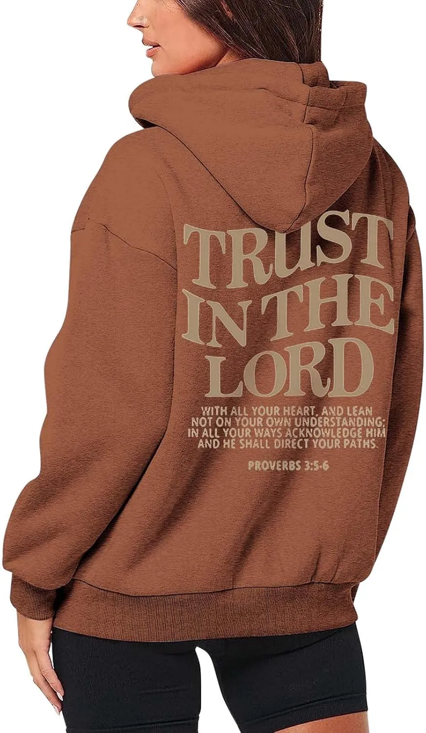 Women's Trust In The Lord Full Zip Up Christian Hoodies Comfort Fleece Lined Aesthetic with Hood Jackets 2024 Jesus