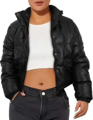 Women's Winter Cropped Puffer Jacket Coat Short Warm Quilted Fashion Jacket