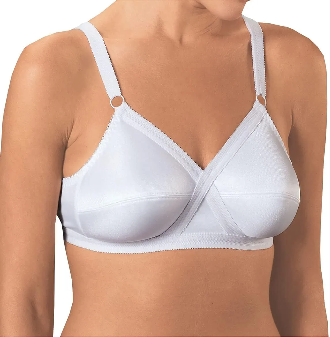 Womens Wireless Cross and Shape Bra, 2-Pack, White, 36C