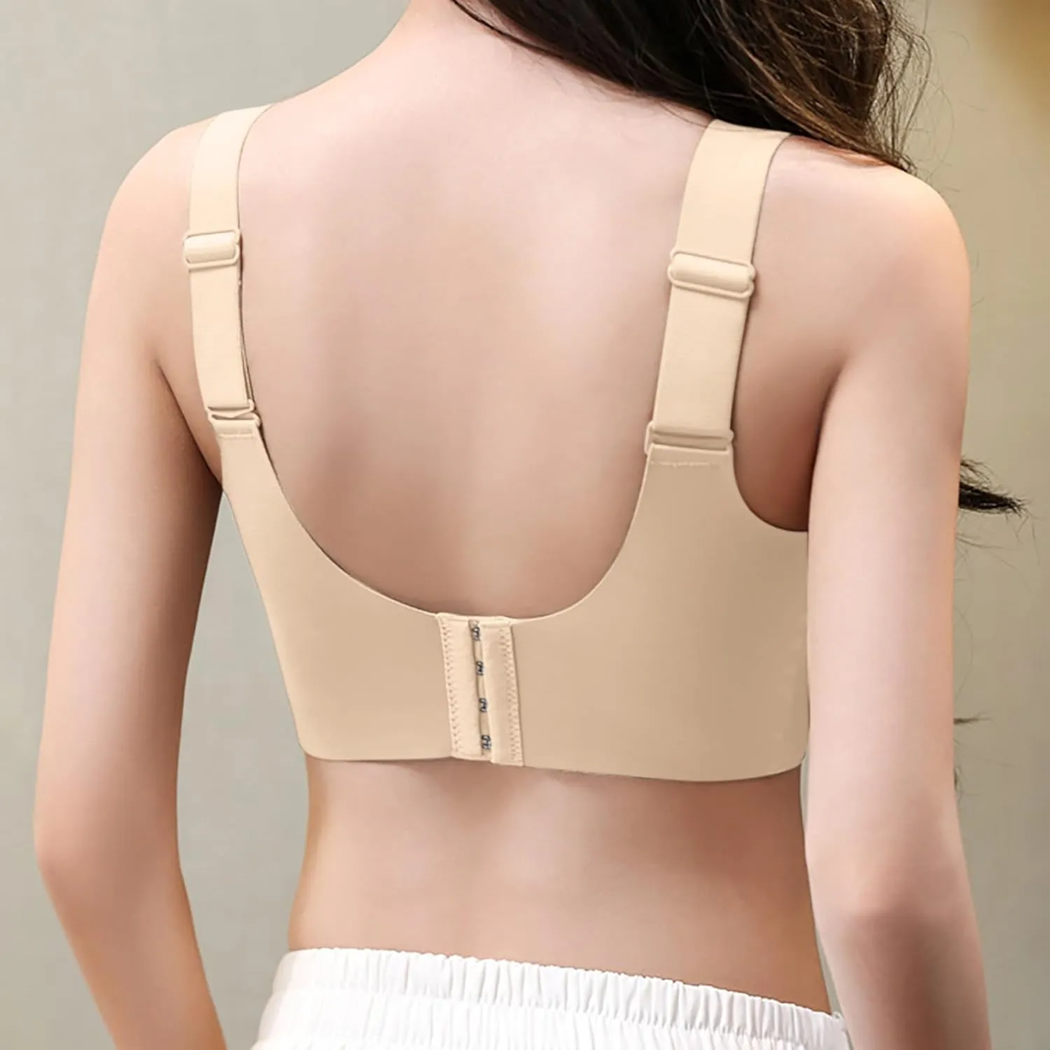 Womens Wireless Push Up Bra Seamless Super Gather Bra Anti Sagging Breasts Pushup Lifting Support Bras for Older Women