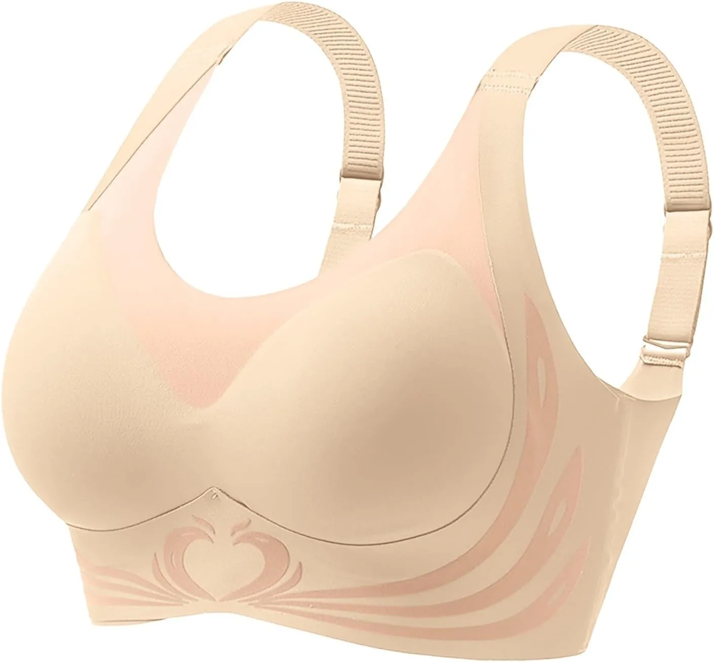 Womens Wireless Push Up Bra Seamless Super Gather Bra Anti Sagging Breasts Pushup Lifting Support Bras for Older Women