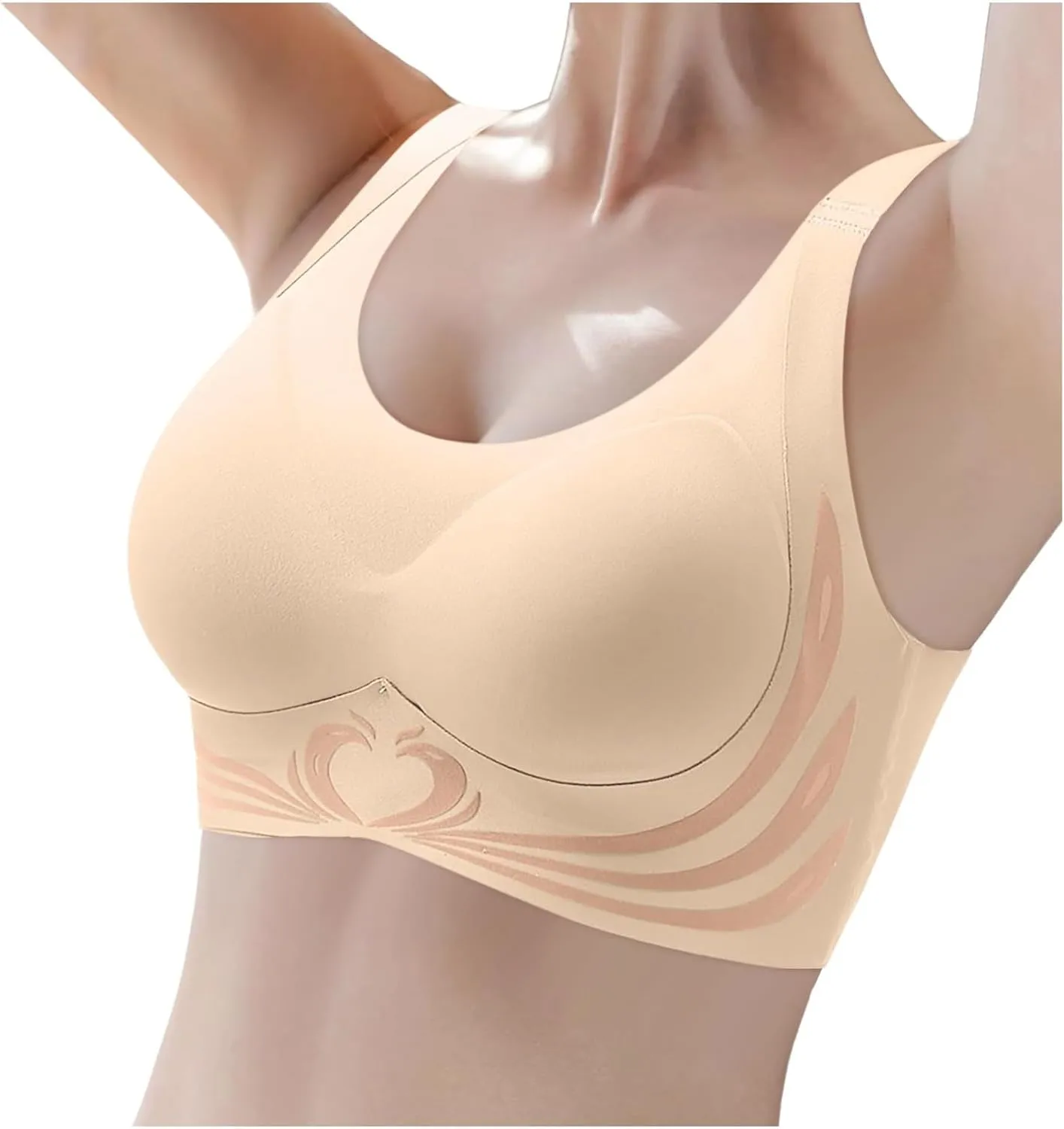 Womens Wireless Push Up Bra Seamless Super Gather Bra Anti Sagging Breasts Pushup Lifting Support Bras for Older Women