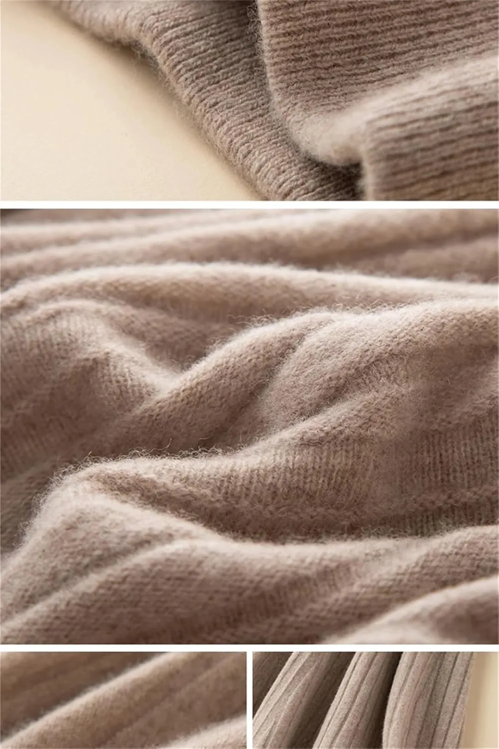 Women's Wool Knit Skirt Stretch High Waist Solid Color Pleated Office Midi Skirts