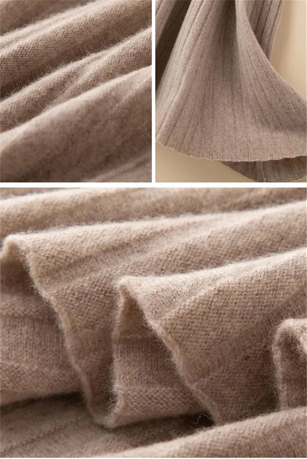 Women's Wool Knit Skirt Stretch High Waist Solid Color Pleated Office Midi Skirts