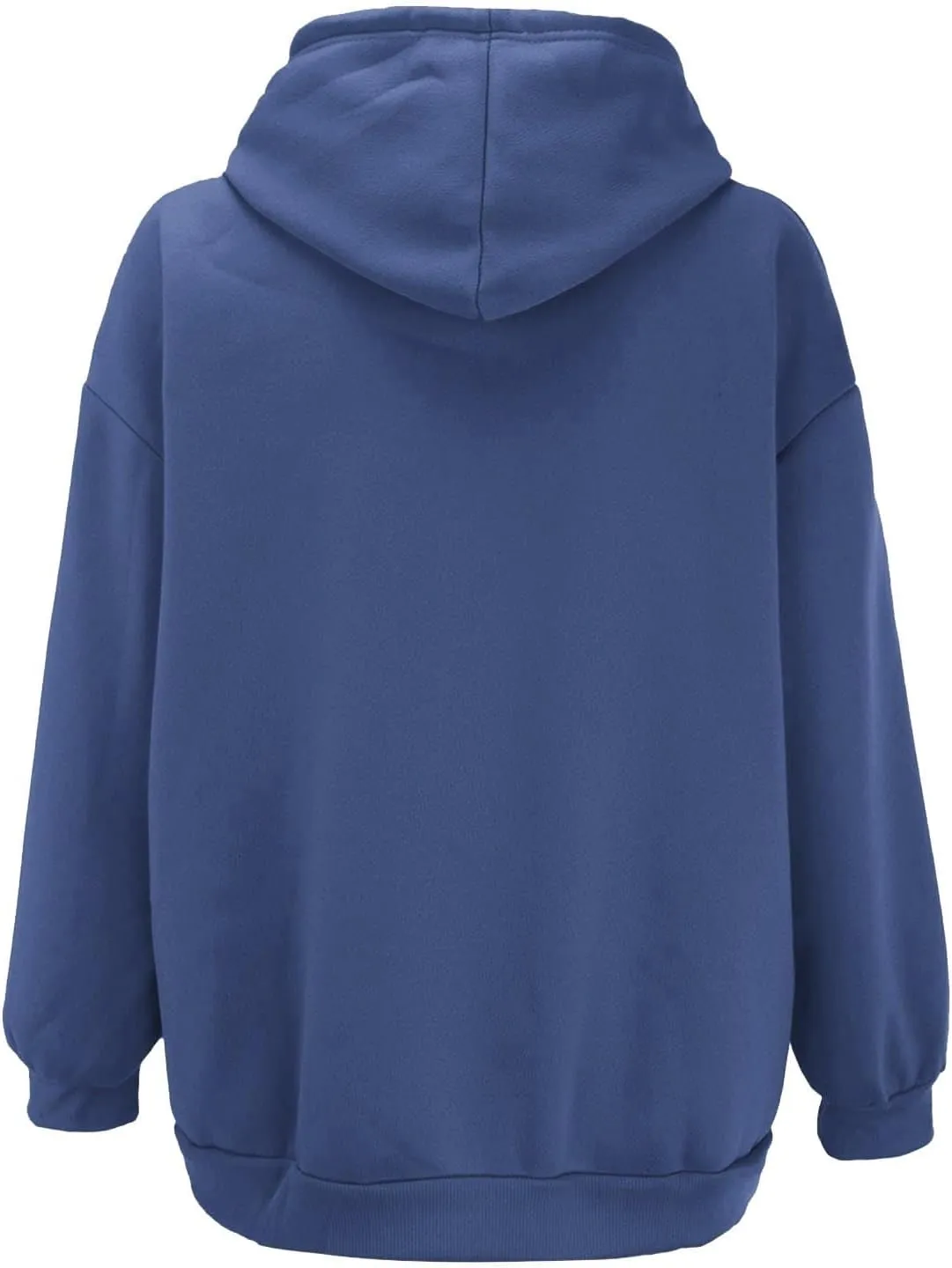 Women's Zip Up Hoodies Solid Color Oversized Sweatshirt Clothing Fall Casual Drawstring Jacket with Pockets