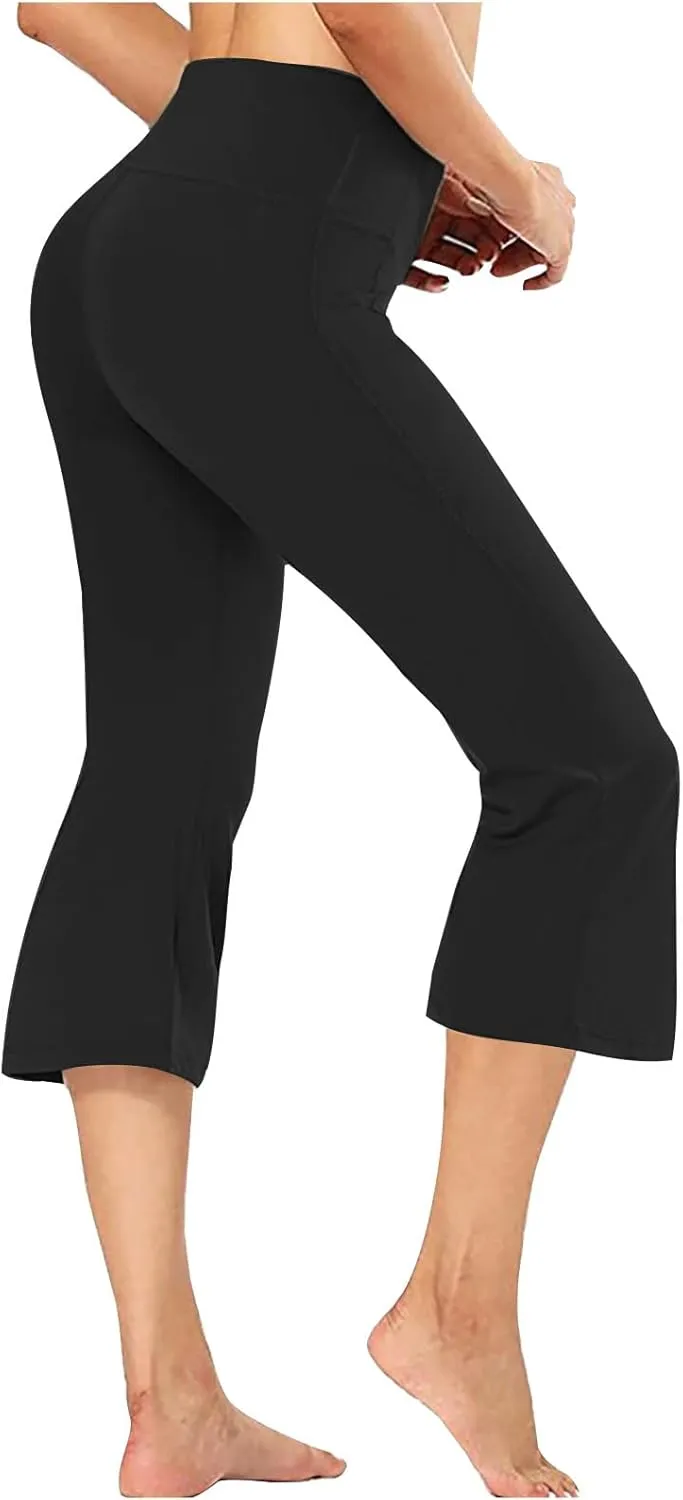 Work Out Gym Yoga Trousers Pants for Juniors Fall Summer High Cut Flare Wide Leg Trousers Pants Women 2025