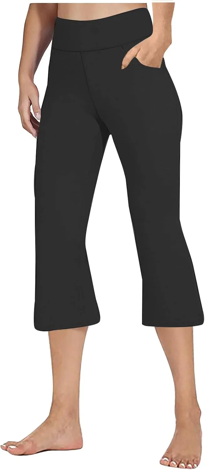 Work Out Gym Yoga Trousers Pants for Juniors Fall Summer High Cut Flare Wide Leg Trousers Pants Women 2025