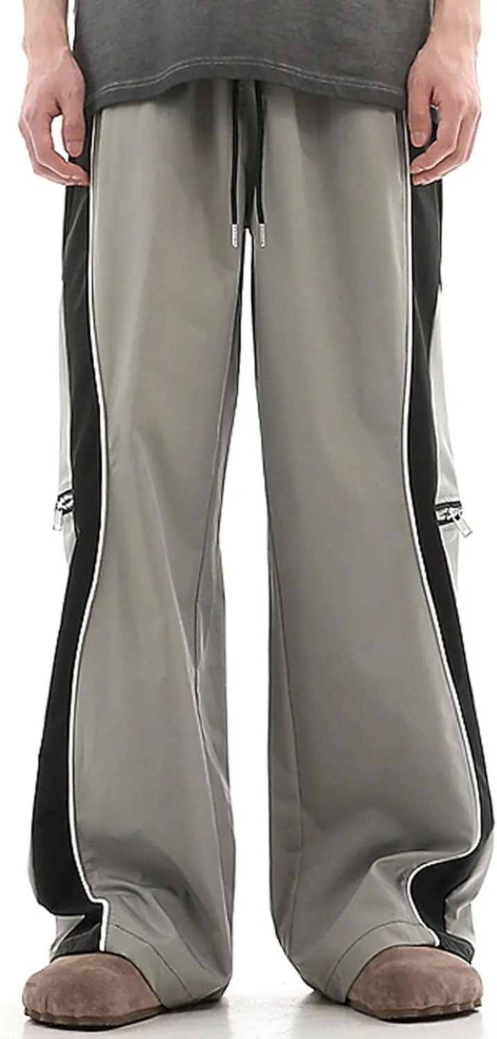 Y2k Track Pants Men Baggy Sweatpants Hip Hop Striped Pants Wide Leg Parachute Pants Streetwear