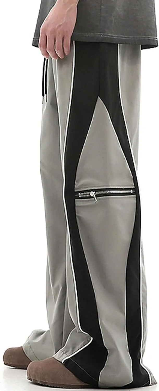 Y2k Track Pants Men Baggy Sweatpants Hip Hop Striped Pants Wide Leg Parachute Pants Streetwear