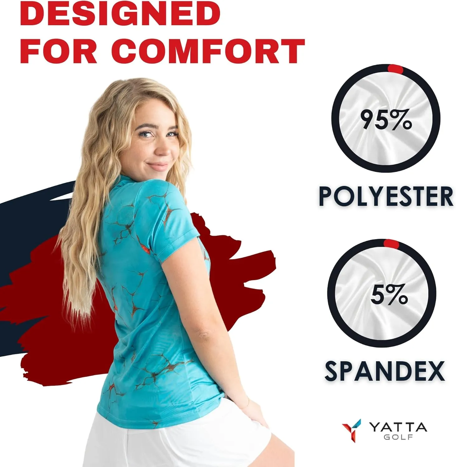 YATTA GOLF Premium Golf Polo Shirts for Women - Lightweight, Quick Dry, Wrinkle Resistant & Moisture Wicking Polo