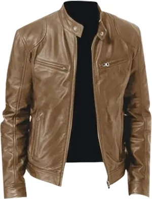 Ymosrh Mens Coats and Jackets Stylish Men's Casual Solid Color Long-Sleeved Slim Leather Coats Jackets Big Tall