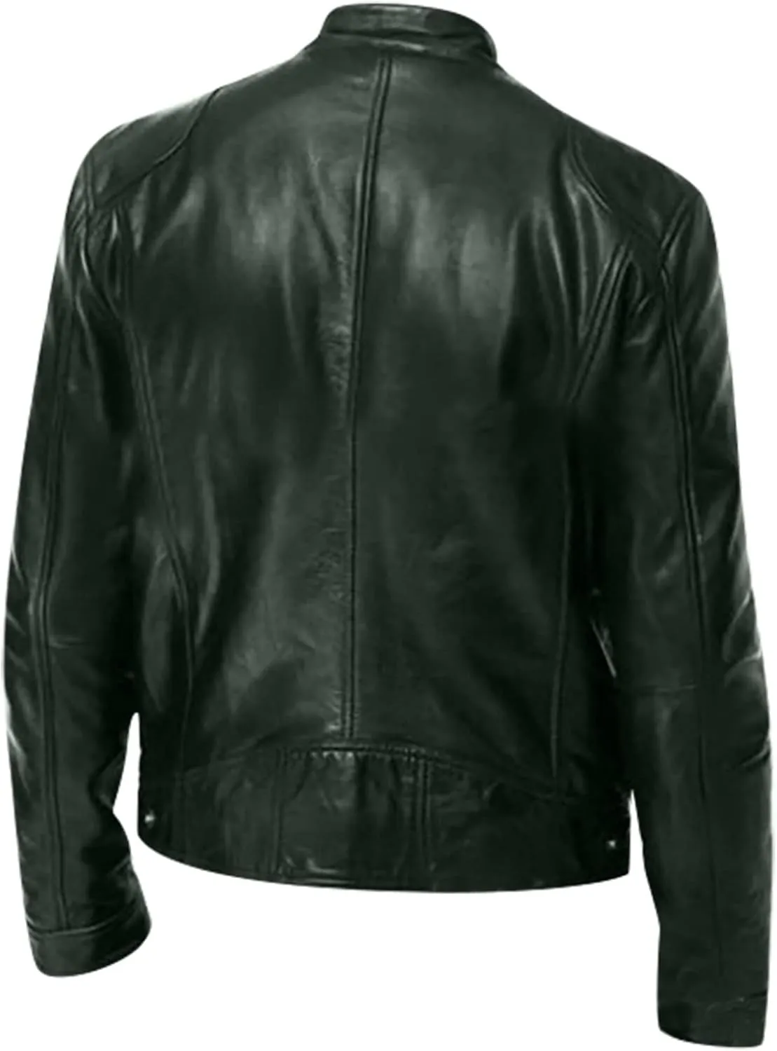 Ymosrh Mens Coats and Jackets Stylish Men's Casual Solid Color Long-Sleeved Slim Leather Coats Jackets Big Tall
