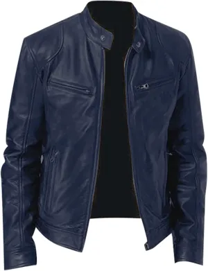 Ymosrh Mens Coats and Jackets Stylish Men's Casual Solid Color Long-Sleeved Slim Leather Coats Jackets Big Tall