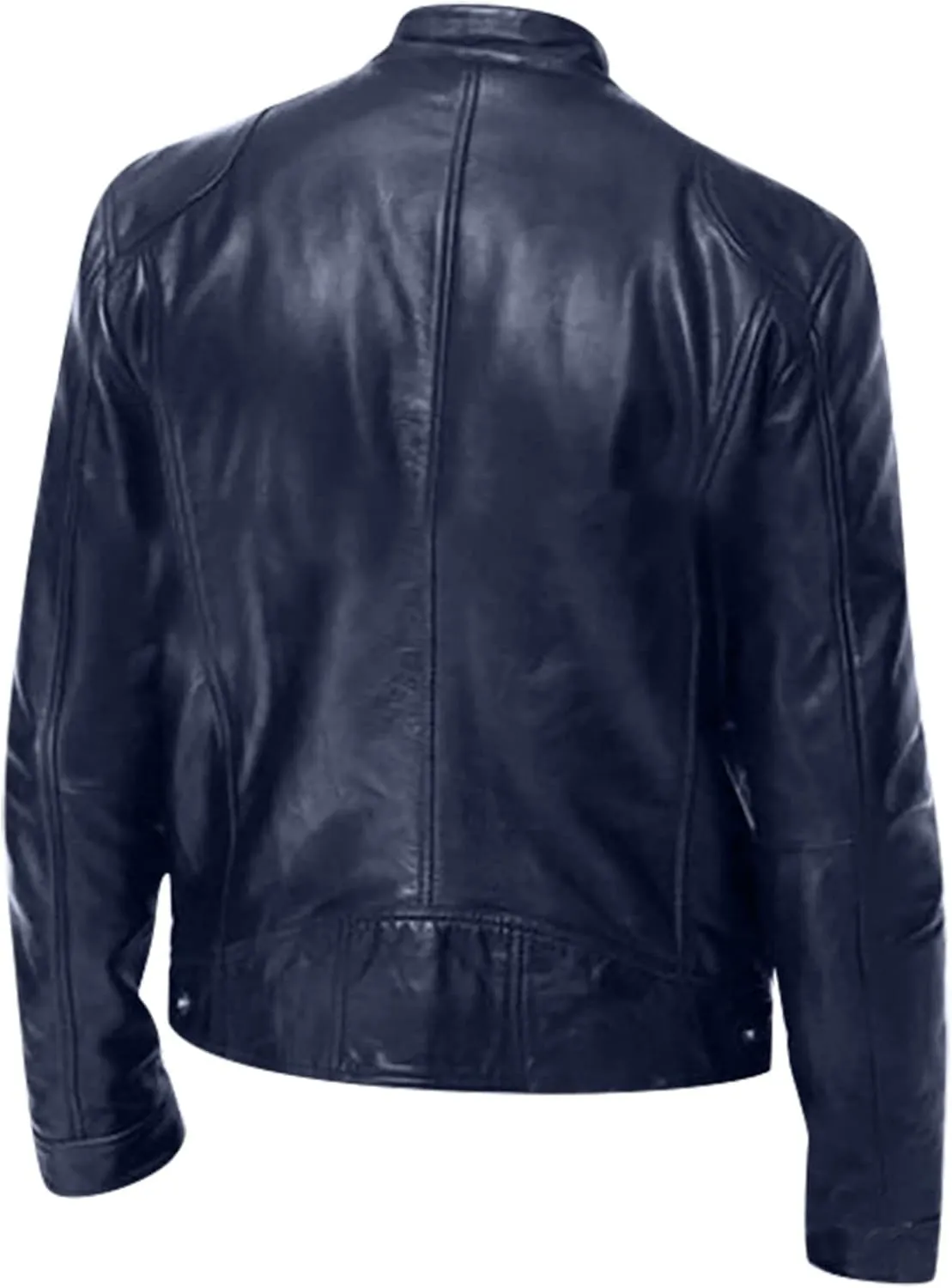 Ymosrh Mens Coats and Jackets Stylish Men's Casual Solid Color Long-Sleeved Slim Leather Coats Jackets Big Tall