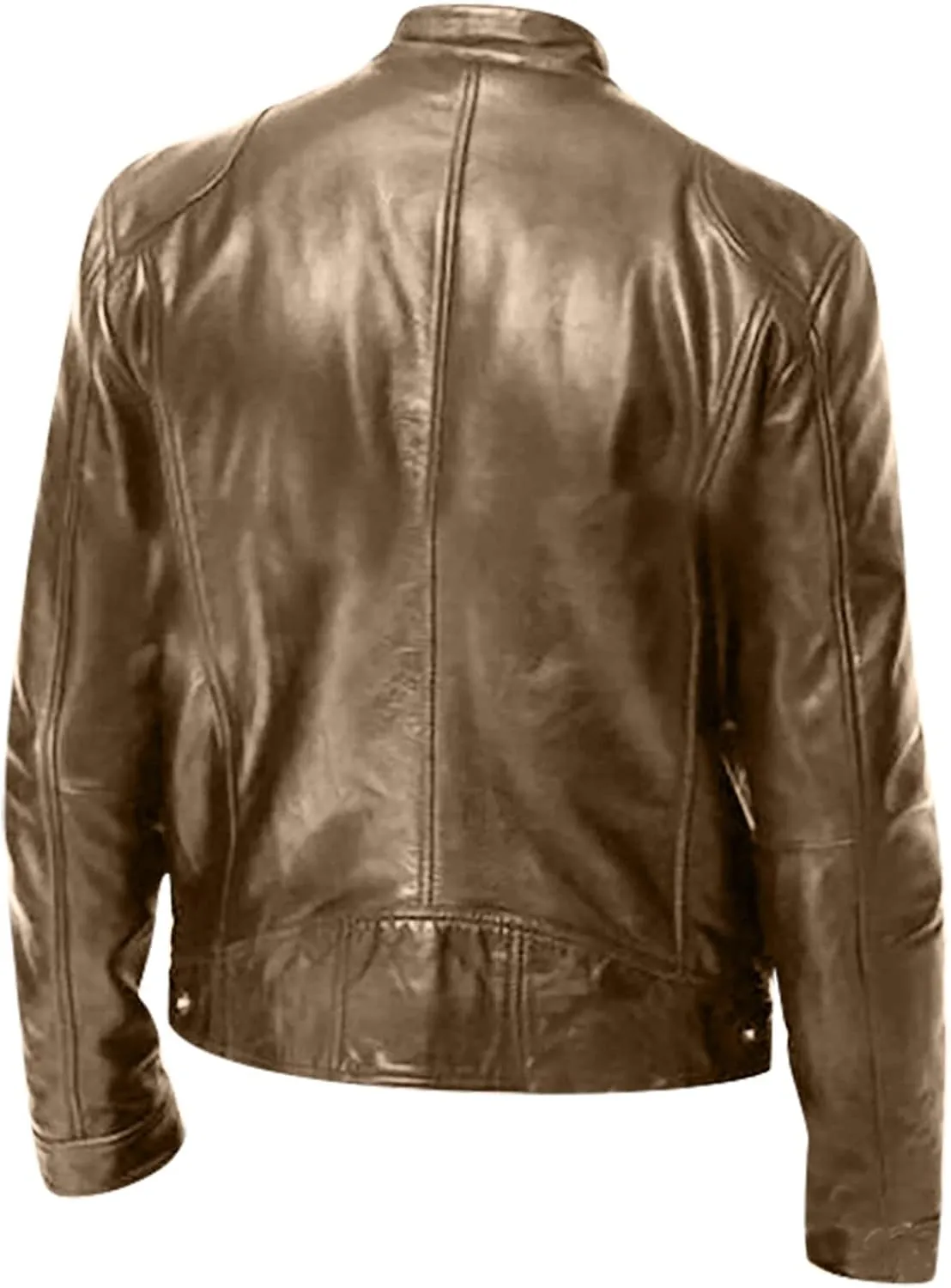 Ymosrh Mens Coats and Jackets Stylish Men's Casual Solid Color Long-Sleeved Slim Leather Coats Jackets Big Tall