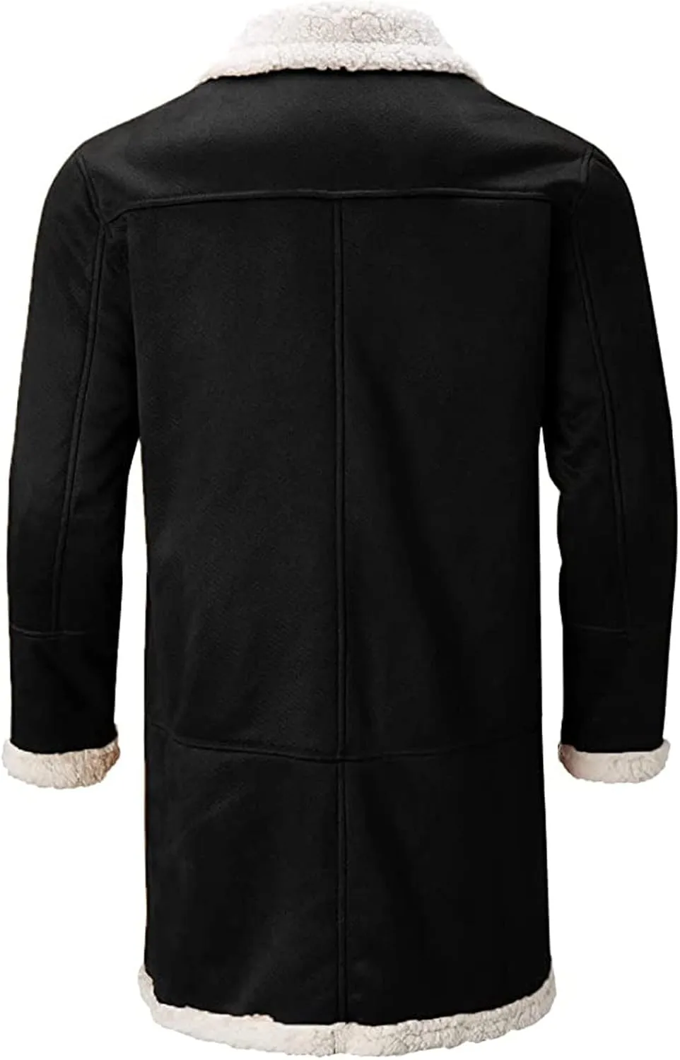 Ymosrh Sport Jackets for Men Men's Casual Cardigan Fleece Lined Solid Buttons Wool Long Sleeve Trench Coat Jackets