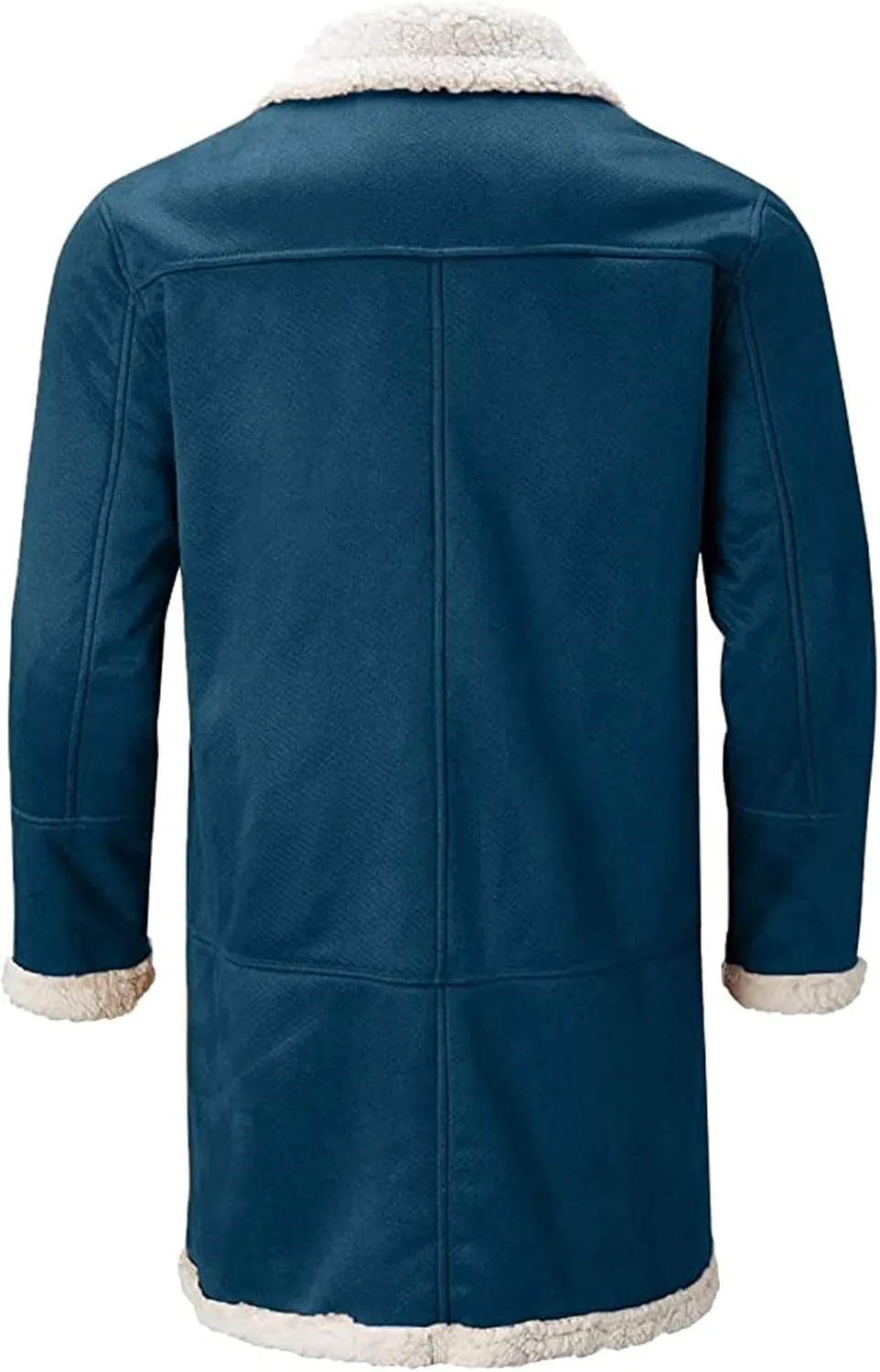 Ymosrh Sport Jackets for Men Men's Casual Cardigan Fleece Lined Solid Buttons Wool Long Sleeve Trench Coat Jackets