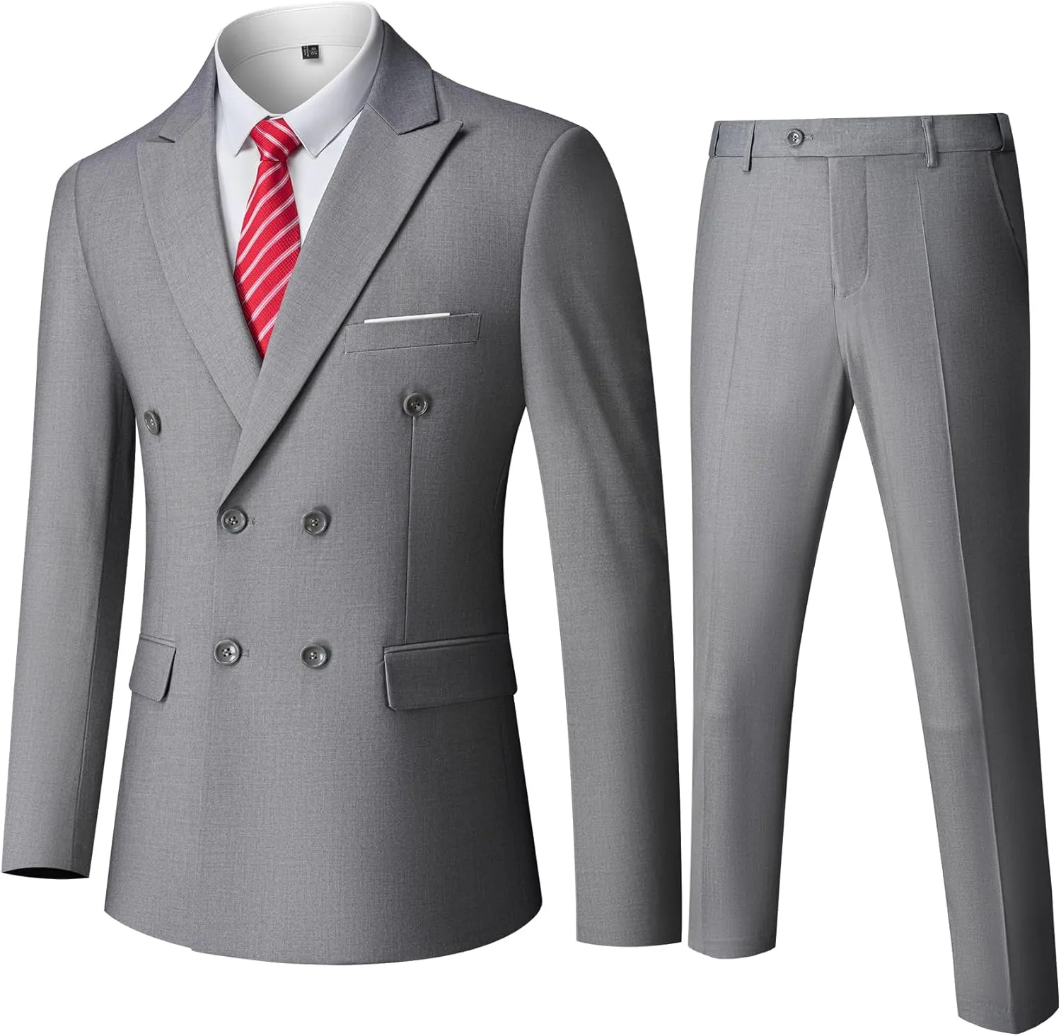 YND Men's Slim Fit 3 Piece Suit with Stretch Fabric, One Button Solid Blazer Vest Pants, Party Wedding Dress with Tie