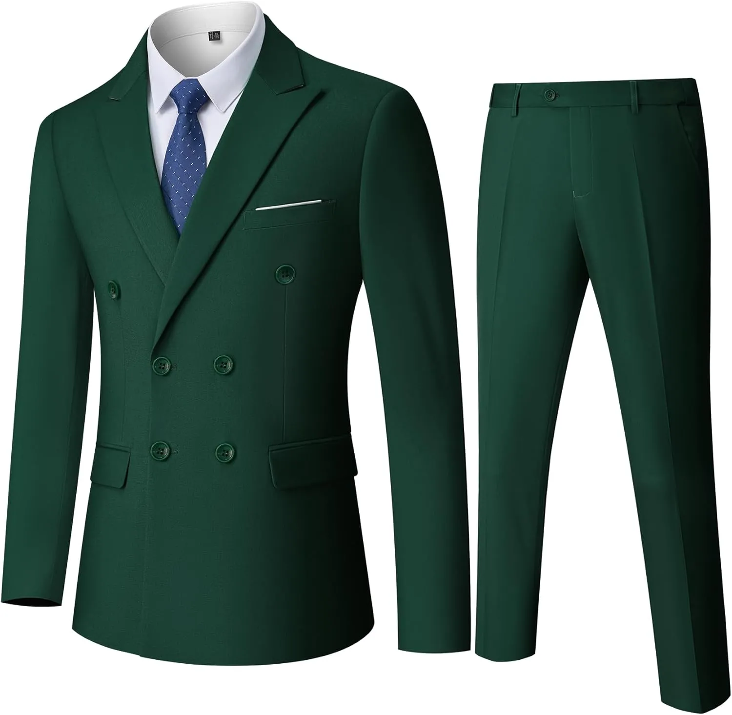 YND Men's Slim Fit 3 Piece Suit with Stretch Fabric, One Button Solid Blazer Vest Pants, Party Wedding Dress with Tie