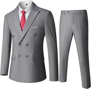 YND Men's Slim Fit 3 Piece Suit with Stretch Fabric, One Button Solid Blazer Vest Pants, Party Wedding Dress with Tie