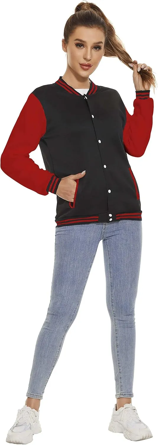Yuji Itadori Women Varsity Jacket Baseball Lightweight Outwear Fleece Coat Button Down Clothes
