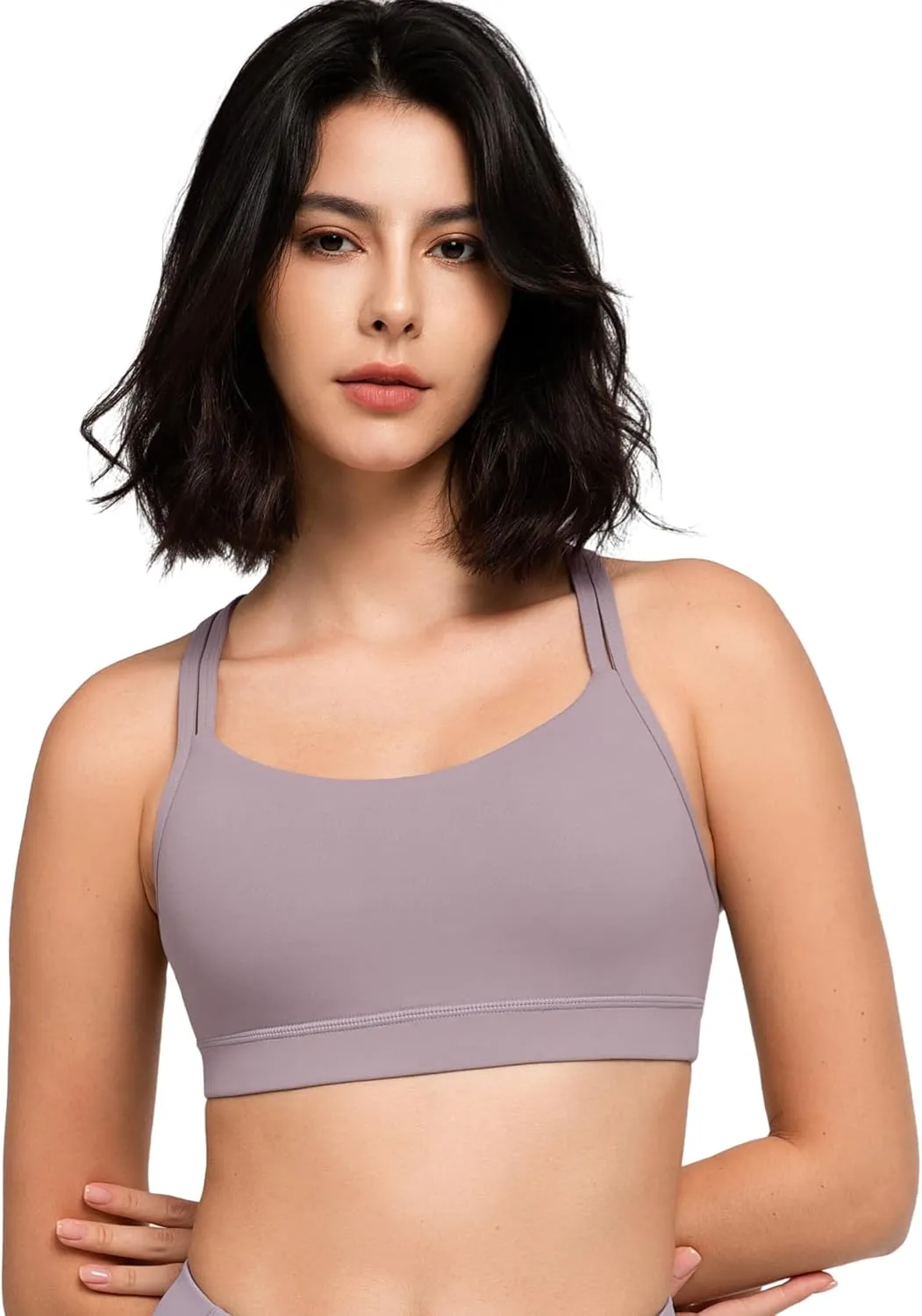 Yvette Yoga Sports Bra for Women - Padded Strappy Cute Sports Bra