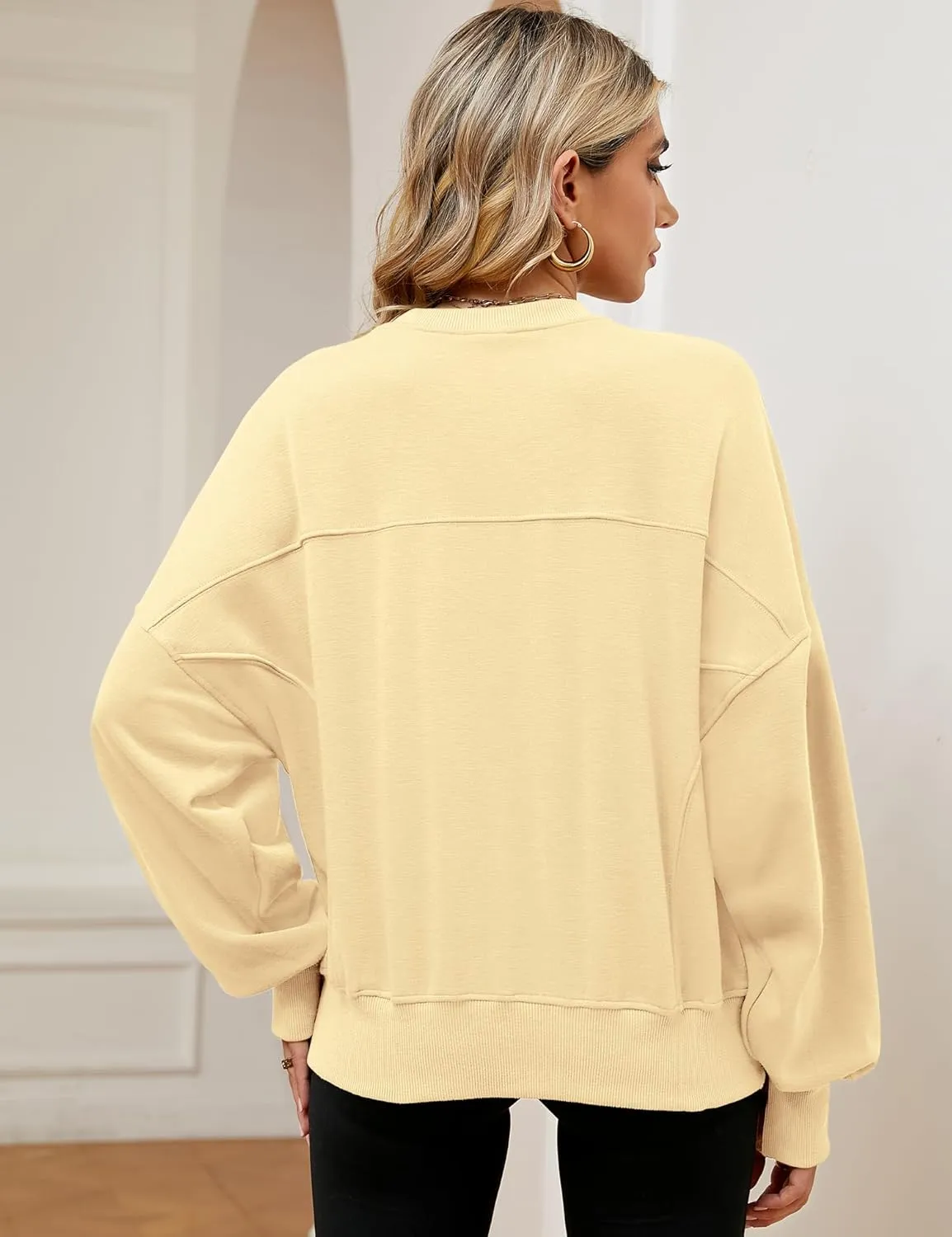 ZHENWEI Sweatshirts for Women Crewneck Pullover Sweaters with Pockets