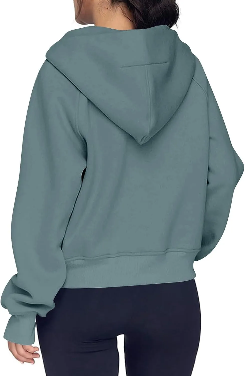 Zip Up Hoodie Women Fall Winter Sweatshirt Drop Shoulder Half Zip Pullover Sweaters Long Sleeve Tops With Pocket