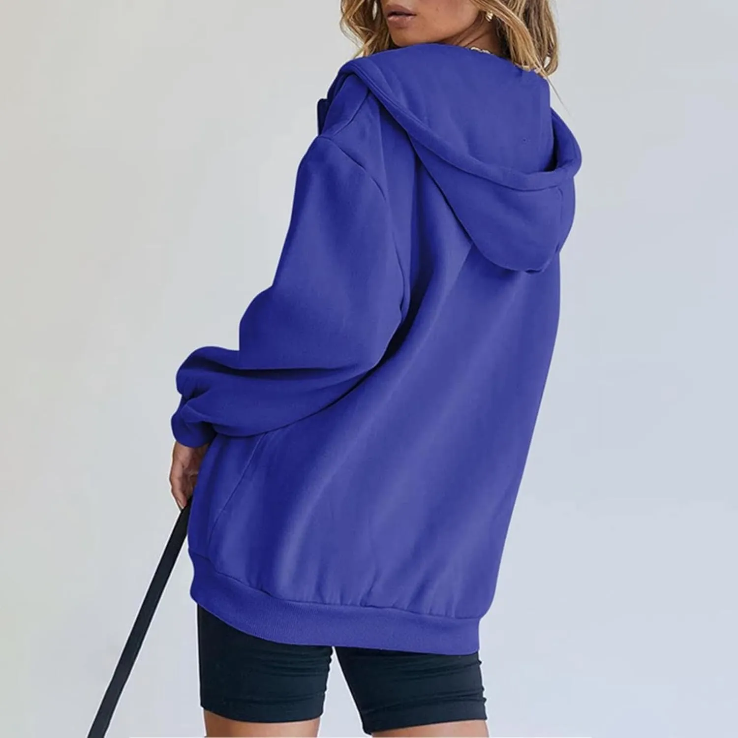 Zip Up Hoodie Women Y2K Long Sleeve Oversized Sweatshirts Lightweight Fleece Jacket Cute 2024 Fall Fashion Clothes