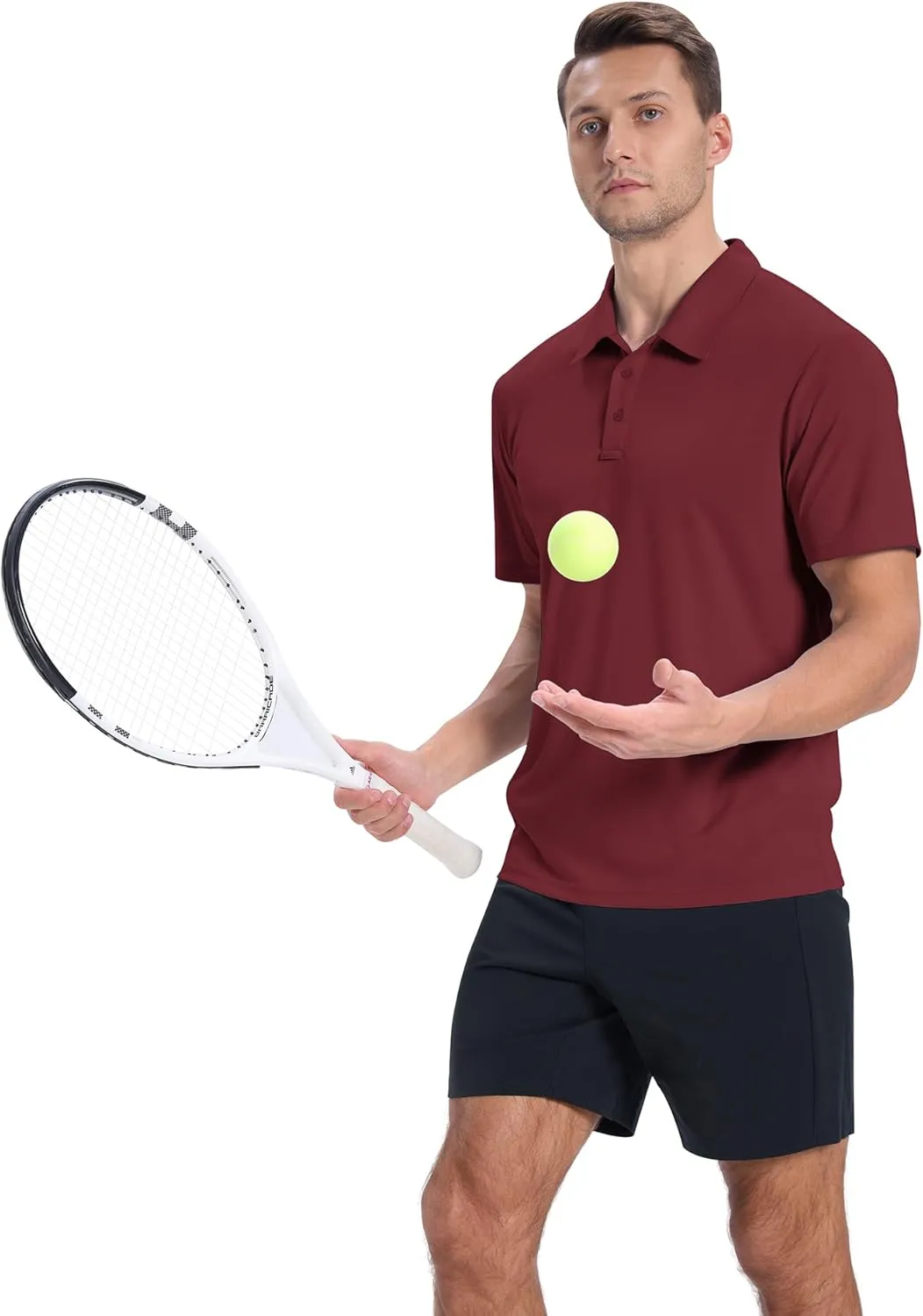 ZITY Mens Polo Shirts Short Sleeve Performance Moisture Wicking Work Golf Shirt